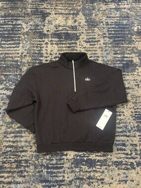 ALO Yoga BLACK Accolade 1/4 Zip Pullover